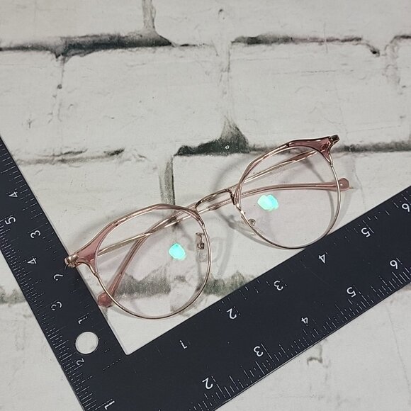 Firmoo Suofeia Eyeglass Replacement Frames S11093-C03 Womens Rose Gold‎ Half Rim main image 9